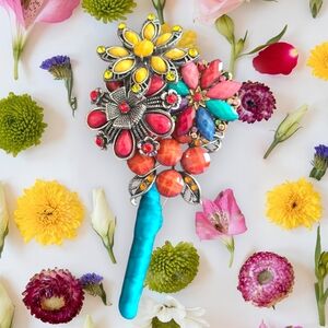 Hand Crafted Floral Brooch Boutineer Corsage Pin Bouquet